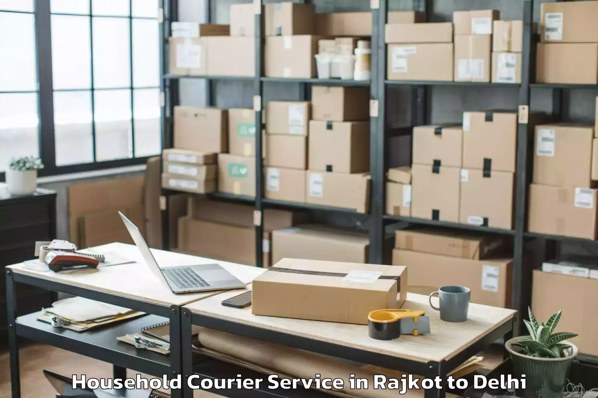 Trusted Rajkot to Westend Mall Delhi Household Courier